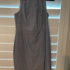 Banana Republic Gray Pinstripe Midi Dress